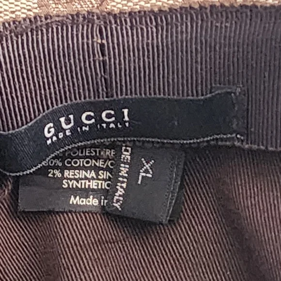 Gucci Beige Monogram Hat with Signature Stripe - Picture 2 of 4
